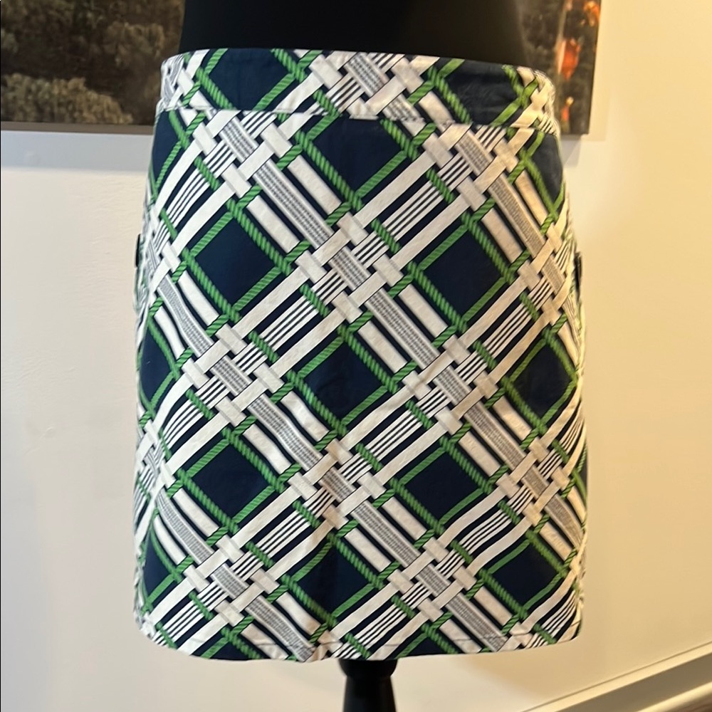 Vineyard Vines Green, Navy, & White Mini Skirt